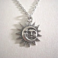 Sun and Moon Pendant Necklace for Men or Women