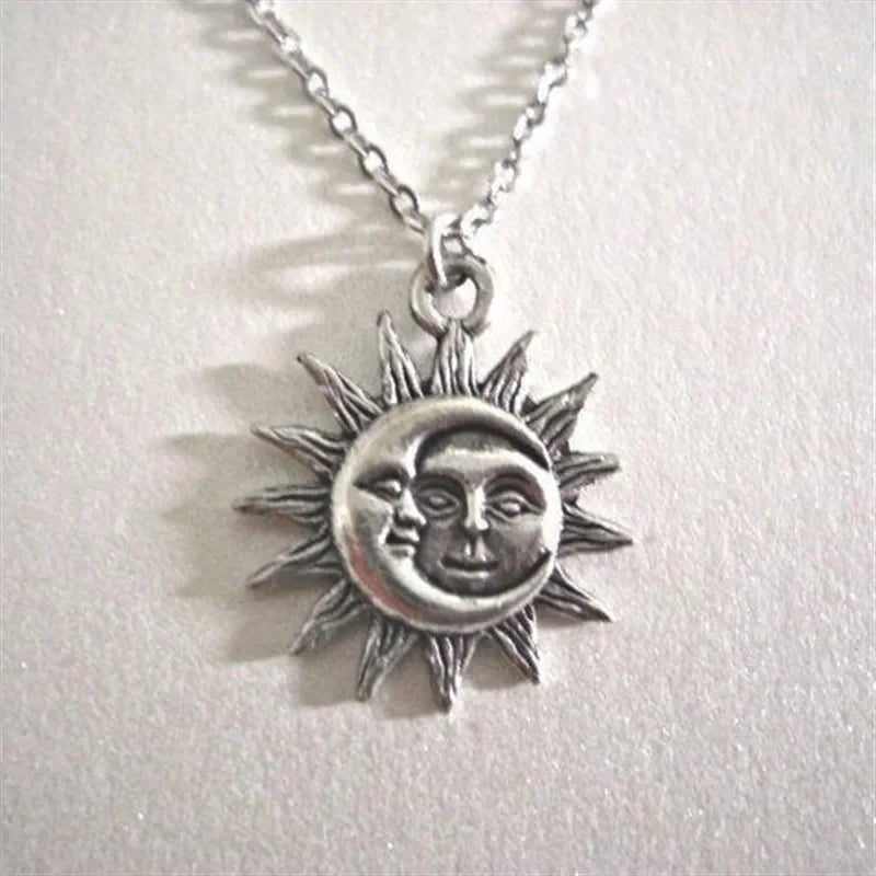 Sun and Moon Pendant Necklace for Men or Women