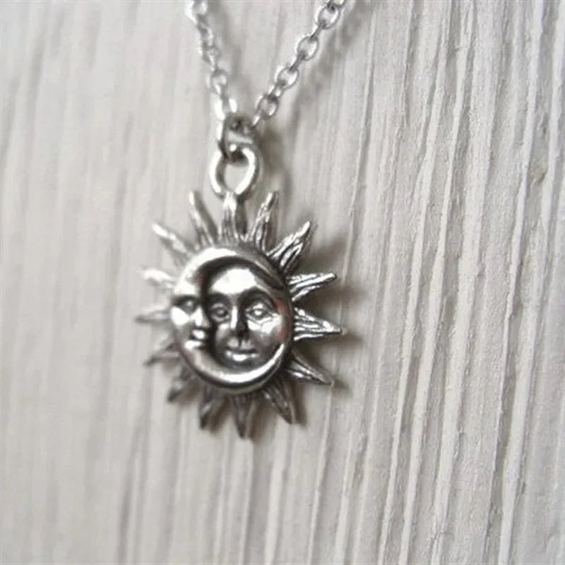 Sun and Moon Pendant Necklace for Men or Women