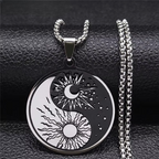 Sun and Moon Yin Yang Pendant Necklace