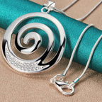 Silver Spiral Necklace & Pendant for Women