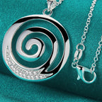 Silver Spiral Necklace & Pendant for Women
