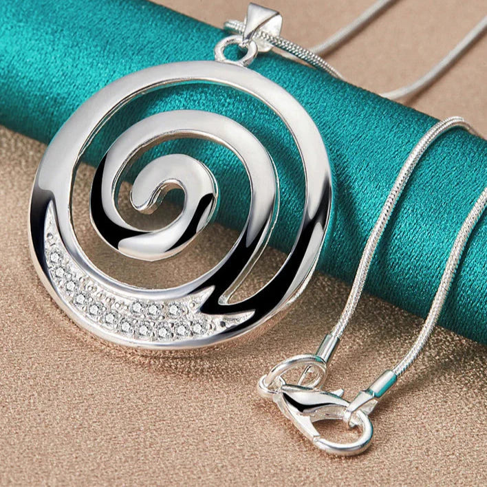 Silver Spiral Necklace & Pendant for Women