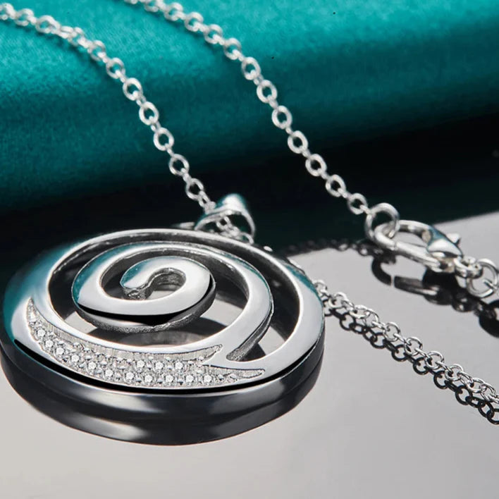 Silver Spiral Necklace & Pendant for Women