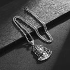 Jesus Christ Head Pendant Necklace 