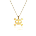 Gold Skull Pendant Necklace