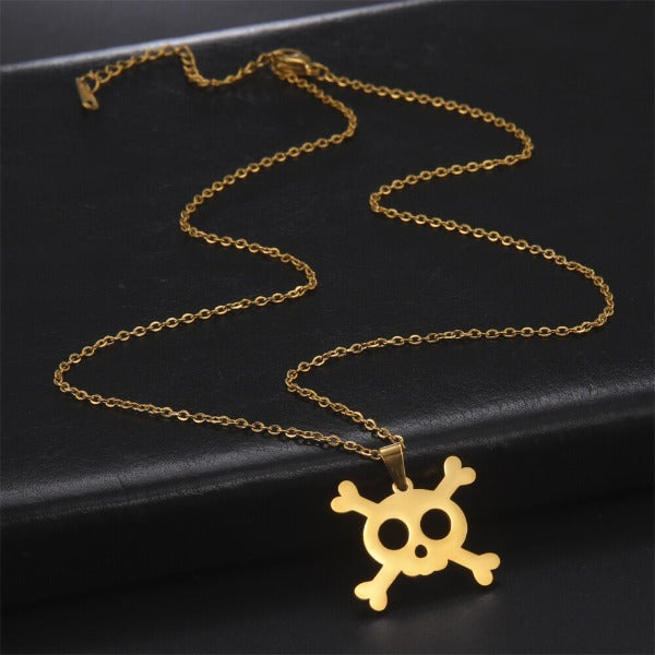 Gold Skull Pendant Necklace