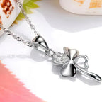 Four-Leaf Clover Pendant Necklace for Women Silver
