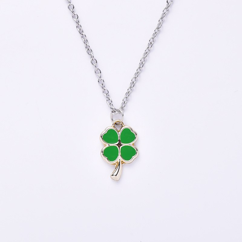 Four Leaf Clover Green Lucky Charm Pendant Necklace