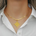 Wiccan Pendant Necklace Witch's Knot Woman Protection Amulet gold