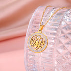 Zen Pendant Necklace Women's Lotus Flower gold