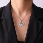 Zen Pendant Necklace Women's Lotus Flower silver