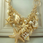 Necklace Pendants Shells Starfish Conchs and pearls