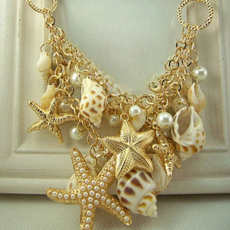 Necklace Pendants Shells Starfish Conchs and pearls