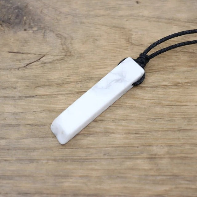Natural Healing Stone Necklace Lithotherapy White Turquoise