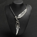 Women's Silver Feather Necklace