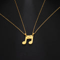Colliers pour Couples Pendentif Note de Musique or