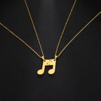 Colliers pour Couples Pendentif Note de Musique or