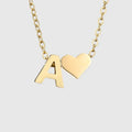 Collier pour femme avec pendentif coeur et initiale - lettre