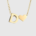 Collier pour femme avec pendentif coeur et initiale - lettre