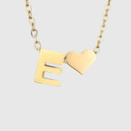 Collier pour femme avec pendentif coeur et initiale - lettre