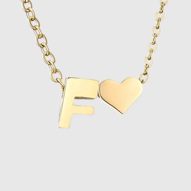 Collier pour femme avec pendentif coeur et initiale - lettre