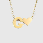 Collier pour femme avec pendentif coeur et initiale - lettre