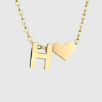 Collier pour femme avec pendentif coeur et initiale - lettre