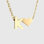 Collier pour femme avec pendentif coeur et initiale - lettre
