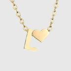 Collier pour femme avec pendentif coeur et initiale - lettre