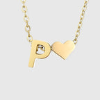 Collier pour femme avec pendentif coeur et initiale - lettre