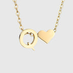 Collier pour femme avec pendentif coeur et initiale - lettre
