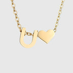 Collier pour femme avec pendentif coeur et initiale - lettre