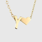 Collier pour femme avec pendentif coeur et initiale - lettre