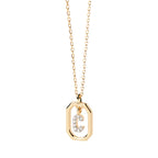 Collier femme avec pendentif hexagonale initiale c