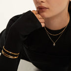 Collier femme avec pendentif hexagonale initiale