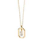 Collier femme avec pendentif hexagonale initiale s