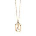 Collier femme avec pendentif hexagonale initiale a