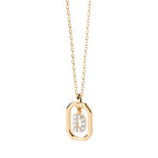 Collier femme avec pendentif hexagonale initiale d