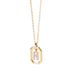 Collier femme avec pendentif hexagonale initiale h
