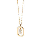 Collier femme avec pendentif hexagonale initiale k