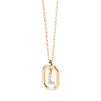 Collier femme avec pendentif hexagonale initiale l
