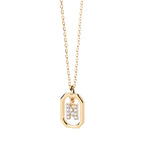 Collier femme avec pendentif hexagonale initiale n