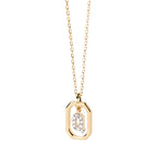 Collier femme avec pendentif hexagonale initiale q