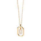 Collier femme avec pendentif hexagonale initiale u
