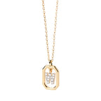 Collier femme avec pendentif hexagonale initiale w