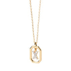 Collier femme avec pendentif hexagonale initiale x