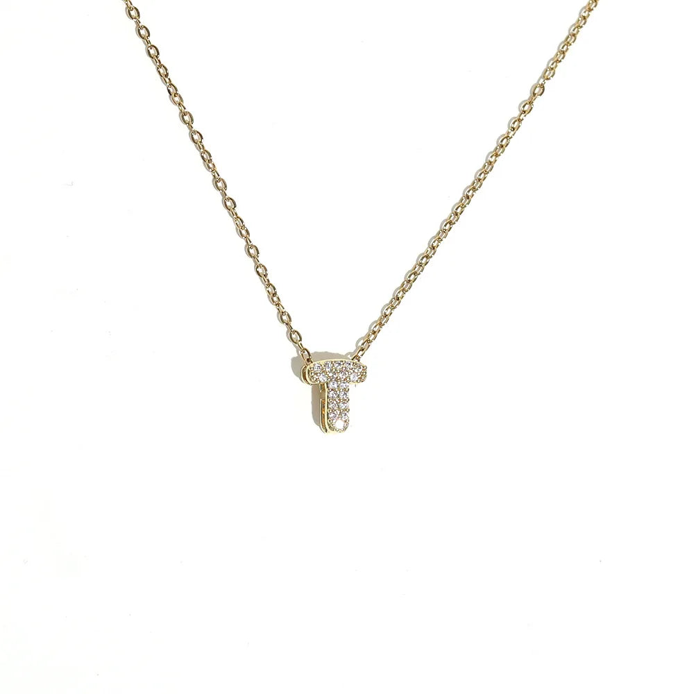 Collier ras de cou femme avec pendentif minimaliste initiale t