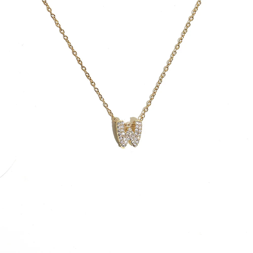 Collier ras de cou femme avec pendentif minimaliste initiale w