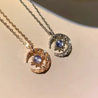 Collier pour Femme Pendentif Etoile et Lune or